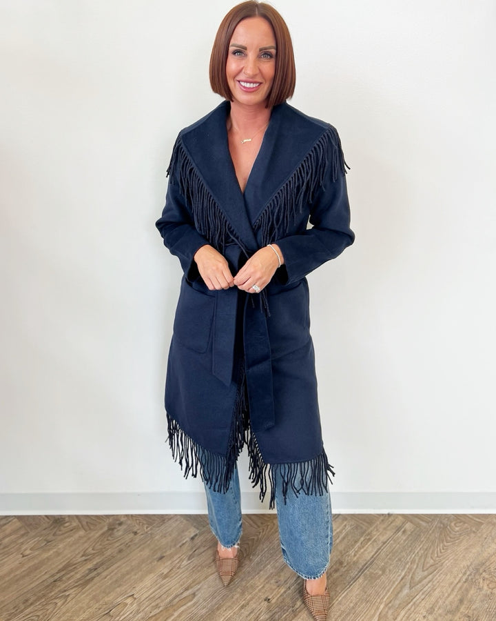 Una Coat with Fringe