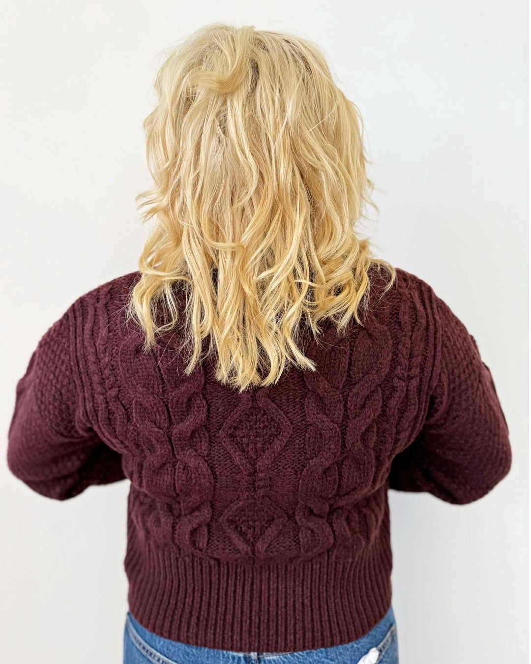 Nevina Long Sleeve Cable Knit Sweater