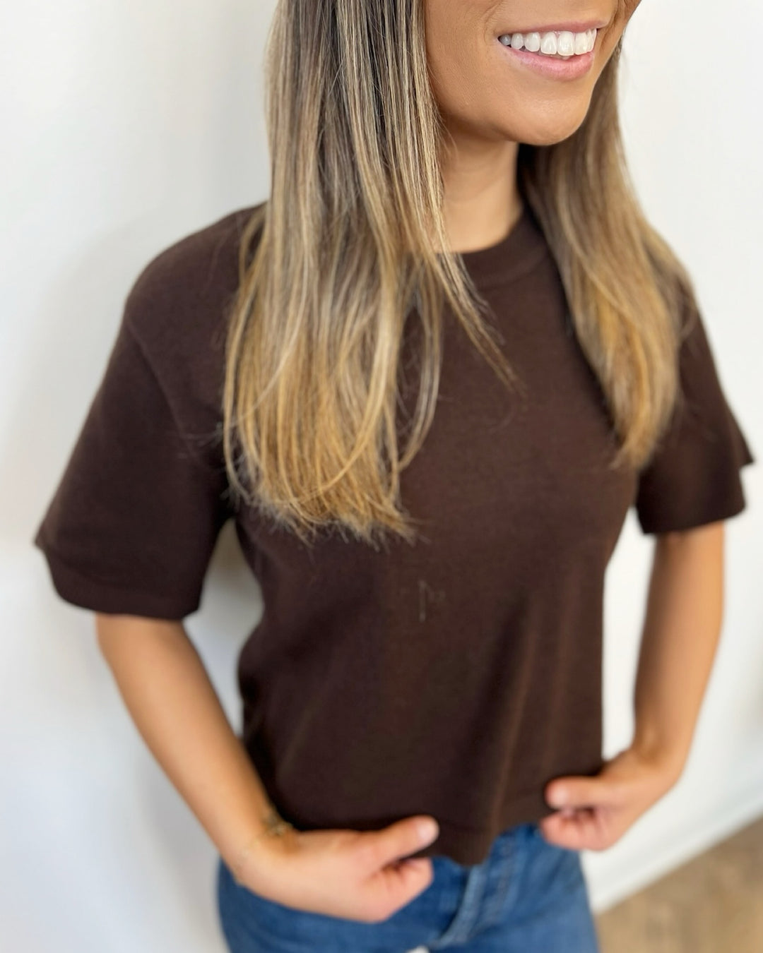 Nina Short Sleeve Knit Top
