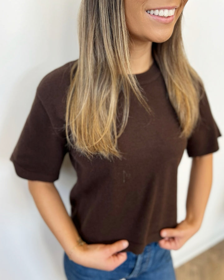 Nina Short Sleeve Knit Top