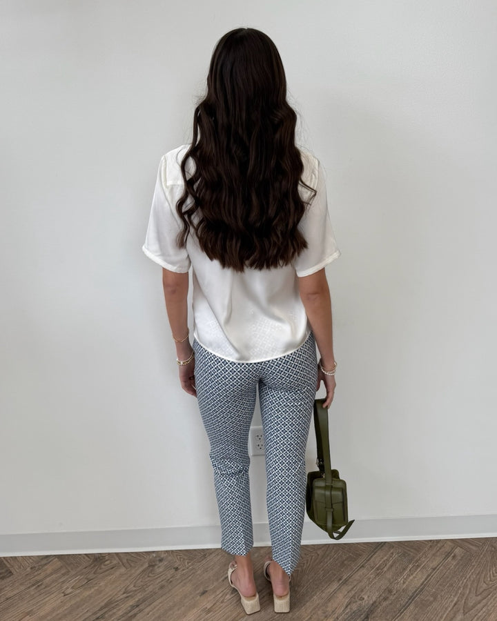 Liverpool Short Sleeve Camp Collar Blouse