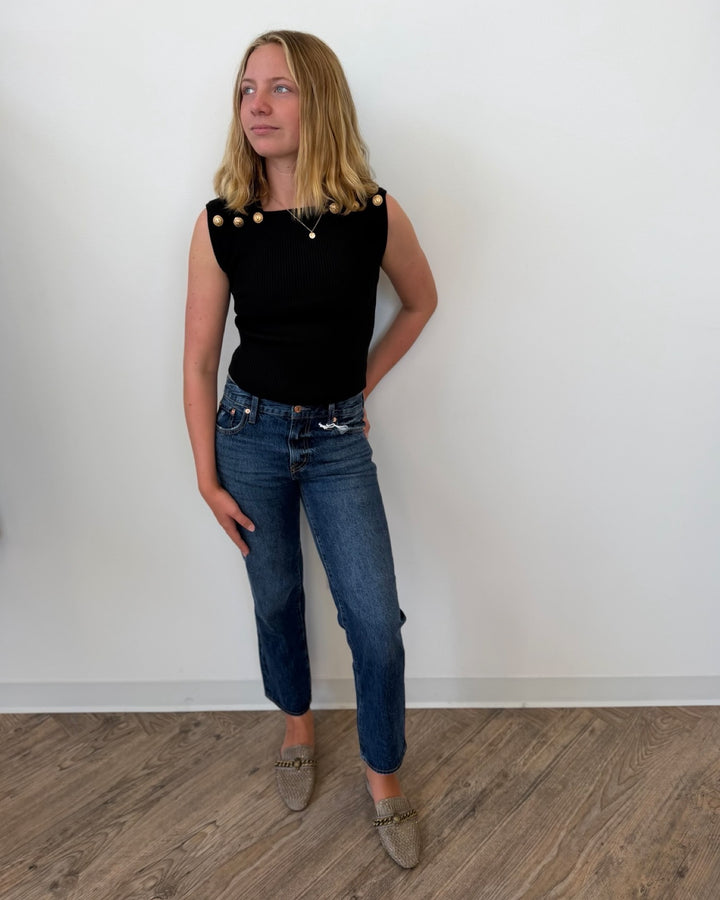 Pistola Issa Mid Rise Relaxed Straight Leg Denim