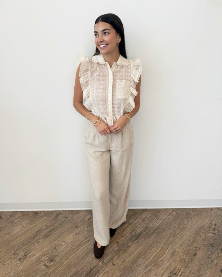 Z Supply Magnolia Wide Leg Linen Trouser