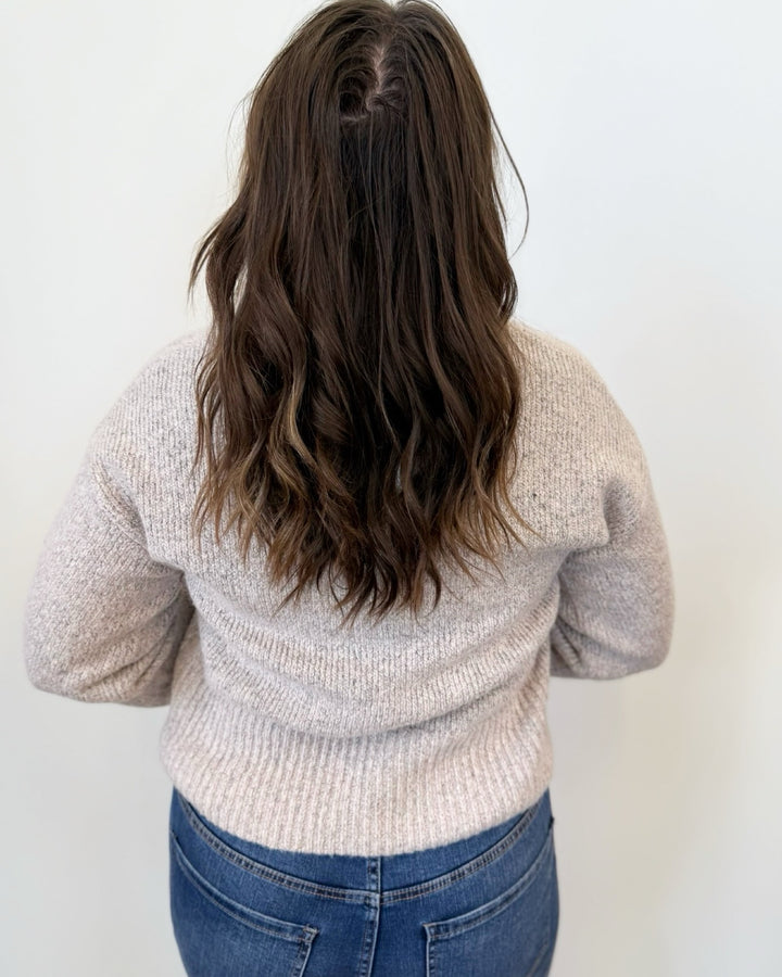 Elina Long Sleeve Knit Collared Pullover