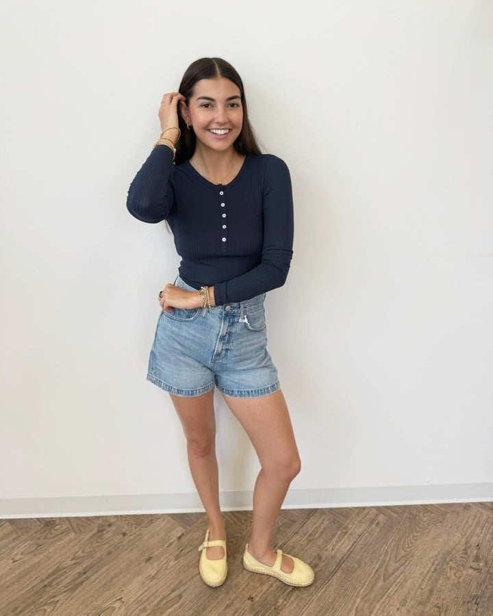 Z Supply Just Right Rib Long Sleeve Top