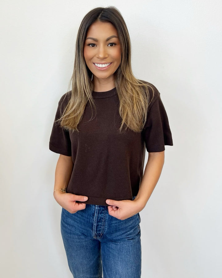 Nina Short Sleeve Knit Top