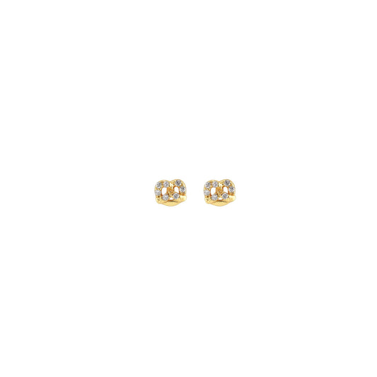 Kris Nations Tiny Pretzel Crystal Stud Earrings