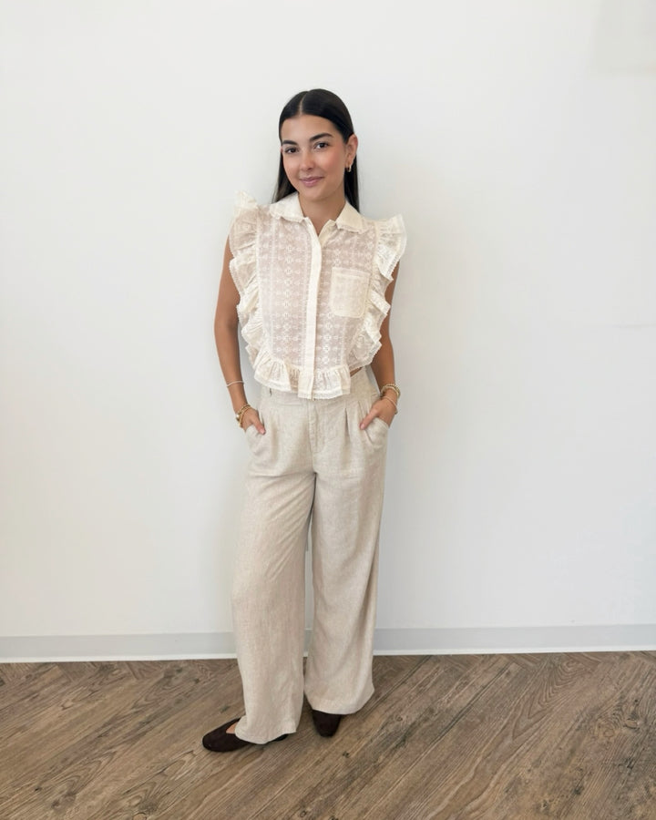 Z Supply Magnolia Wide Leg Linen Trouser