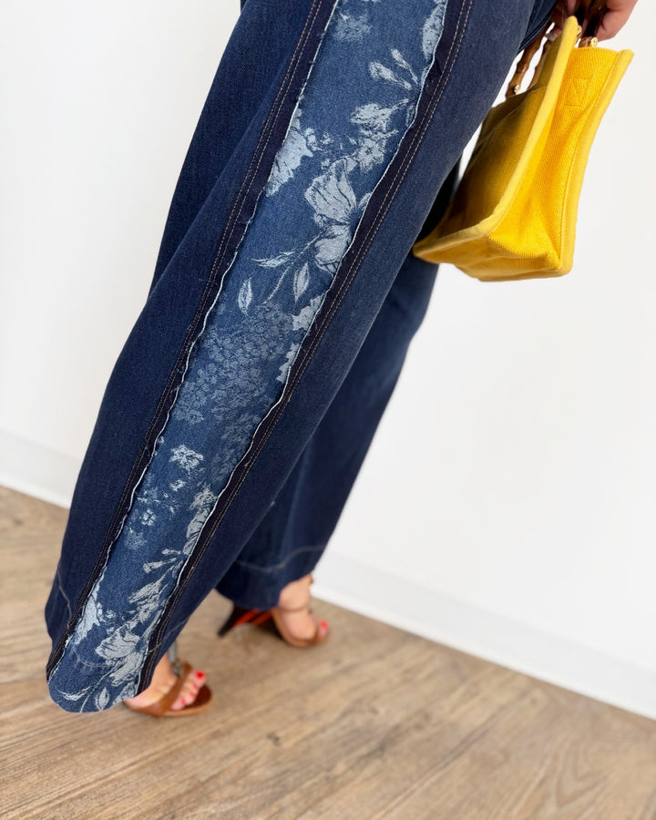 Liverpool Stride Wide Leg with Jacquard Blocking