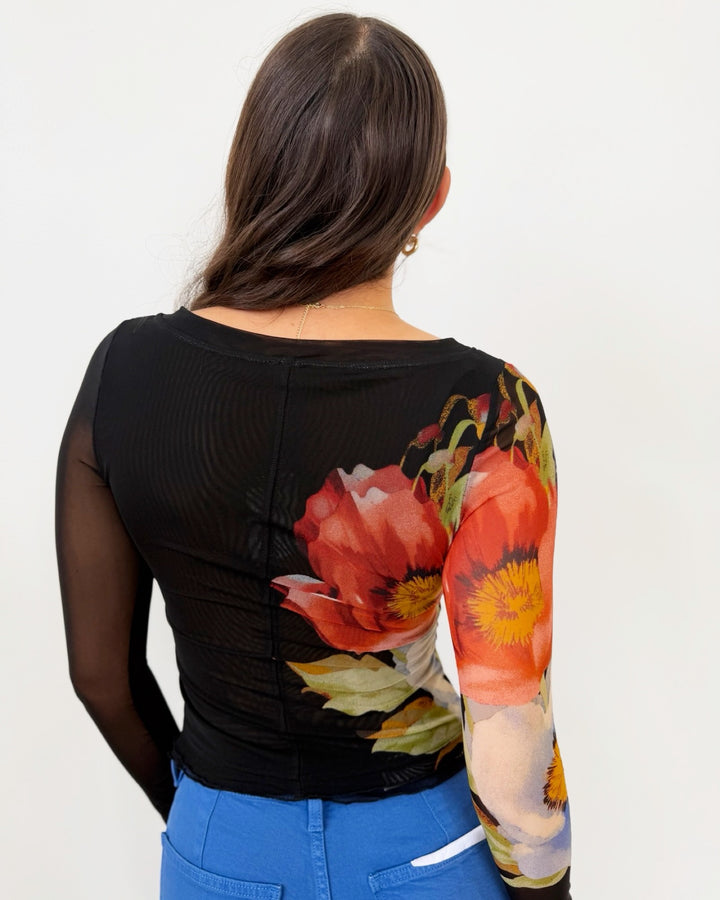 Free People Lilly Printed Long Sleeve Top