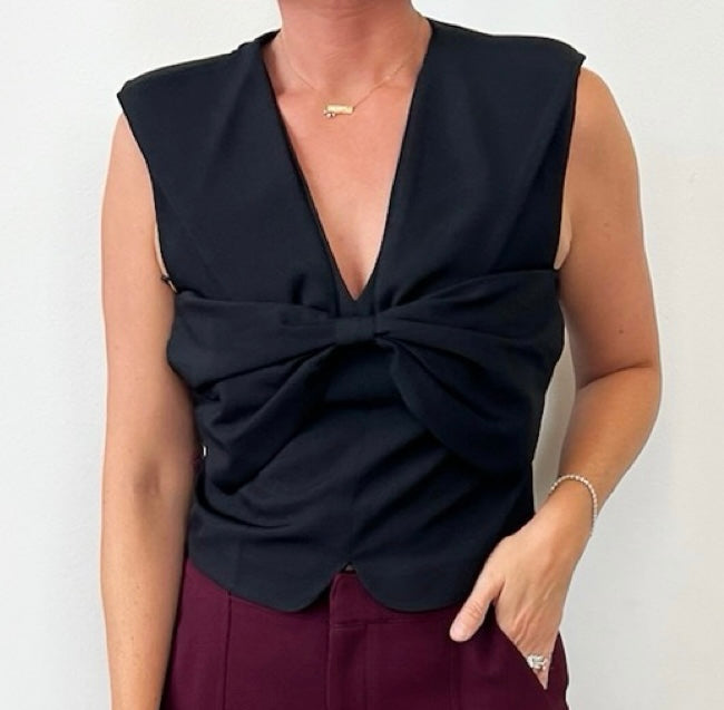 Denver Sleeveless Bow Front Top