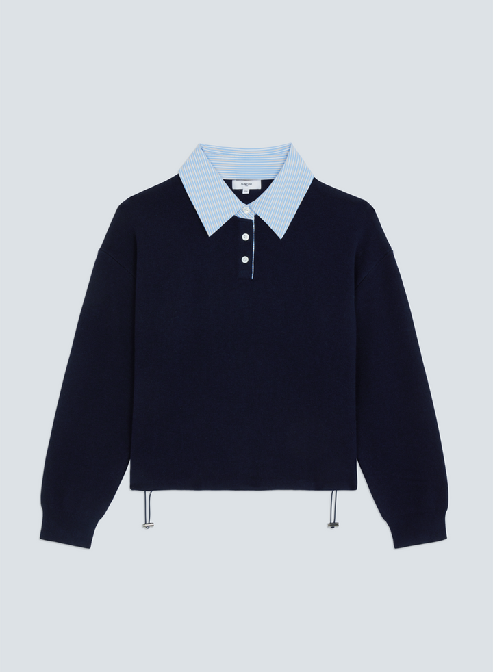Paulin Long Sleeve Knit with Collared Neckline