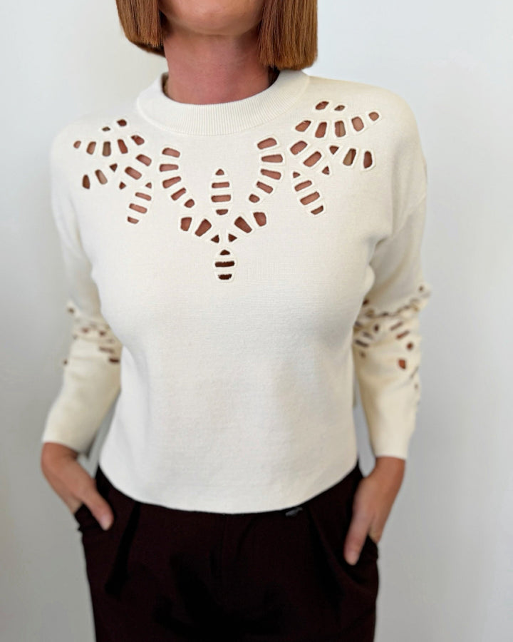 Perika Long Sleeve Open Knit Pullover