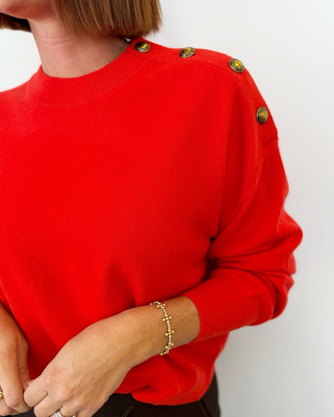 Pachi Long Sleeve Knit with Button Detail