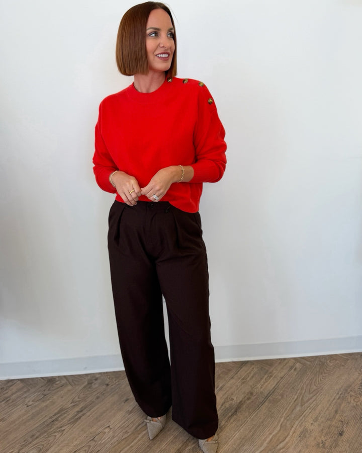 Pachi Long Sleeve Knit with Button Detail