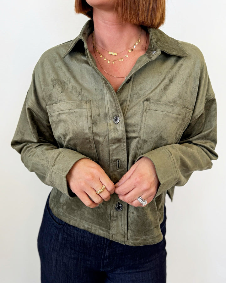 Z Supply All Day Cropped Suede Jacket