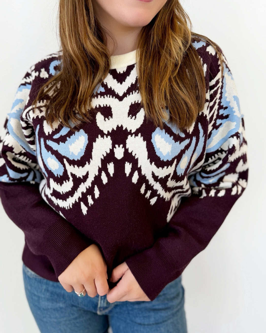 Pavaro Long Sleeve Jacquard Knit