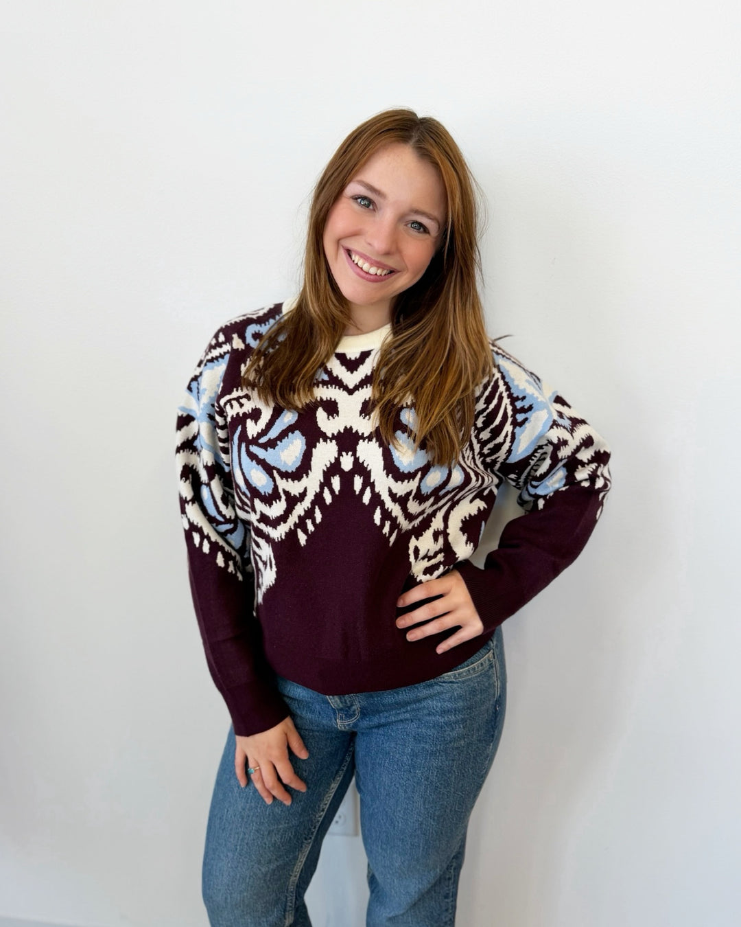 Pavaro Long Sleeve Jacquard Knit