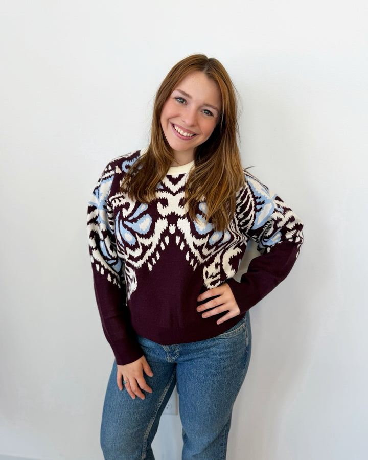 Pavaro Long Sleeve Jacquard Knit