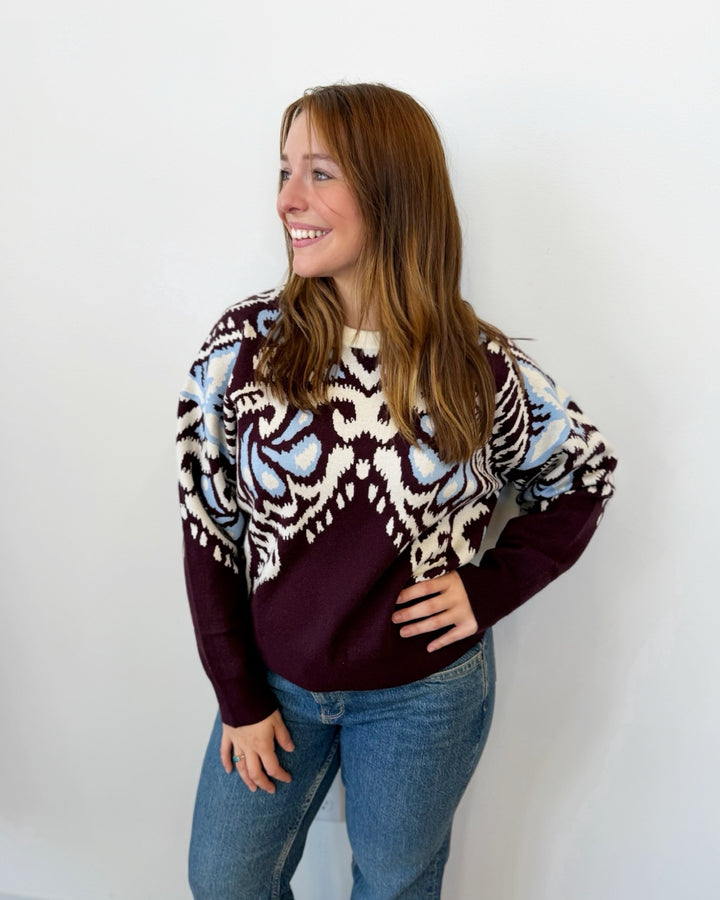 Pavaro Long Sleeve Jacquard Knit