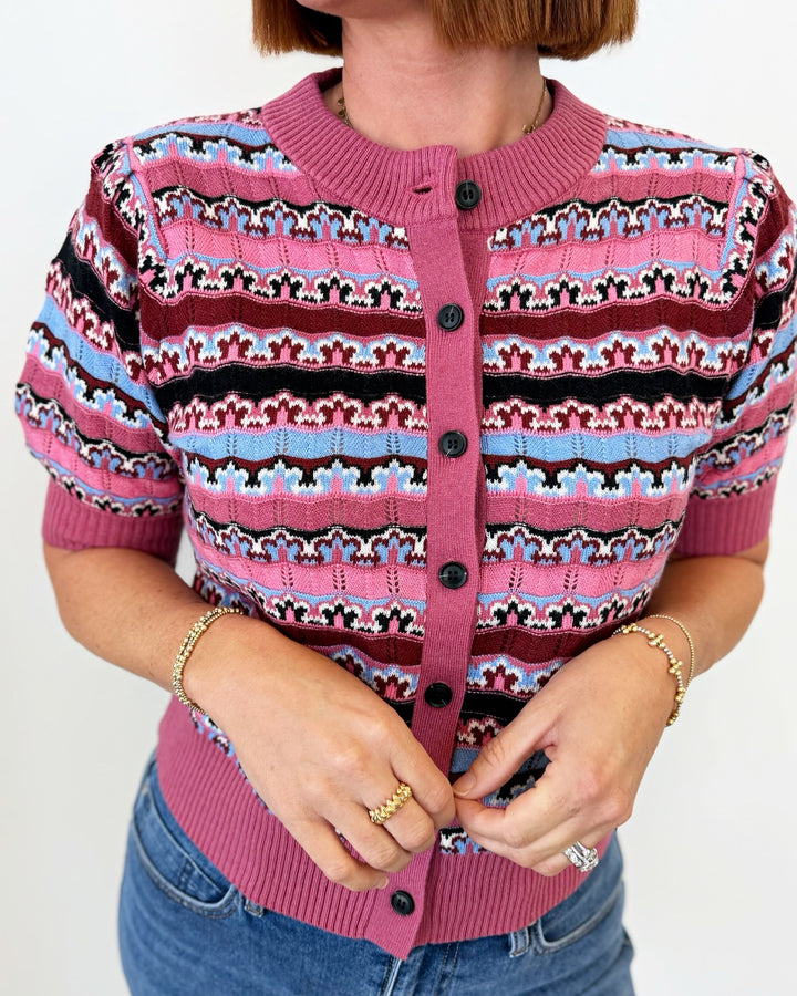 Gemoni Jacquard Knit Cardigan