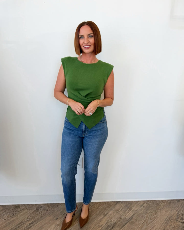 Passo Sleeveless Knit with Asymmetrical Detail