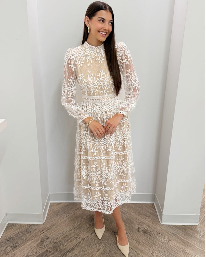 Florence Embroidered Midi Dress