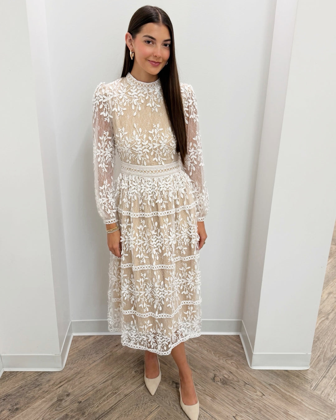 Florence Embroidered Midi Dress