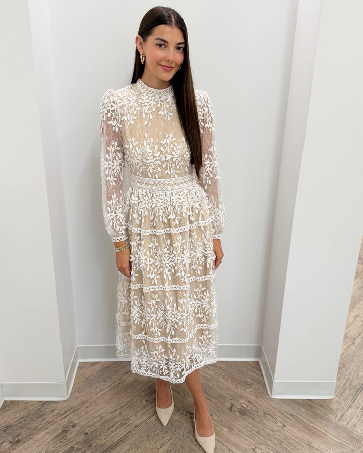 Florence Embroidered Midi Dress