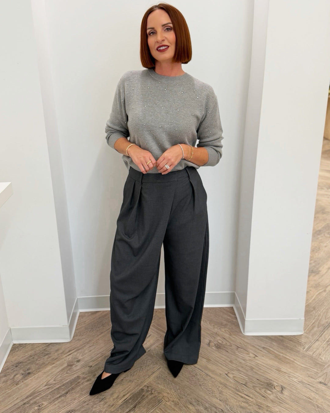 Jupiter High Rise Ultra Wide Leg Knit Trouser