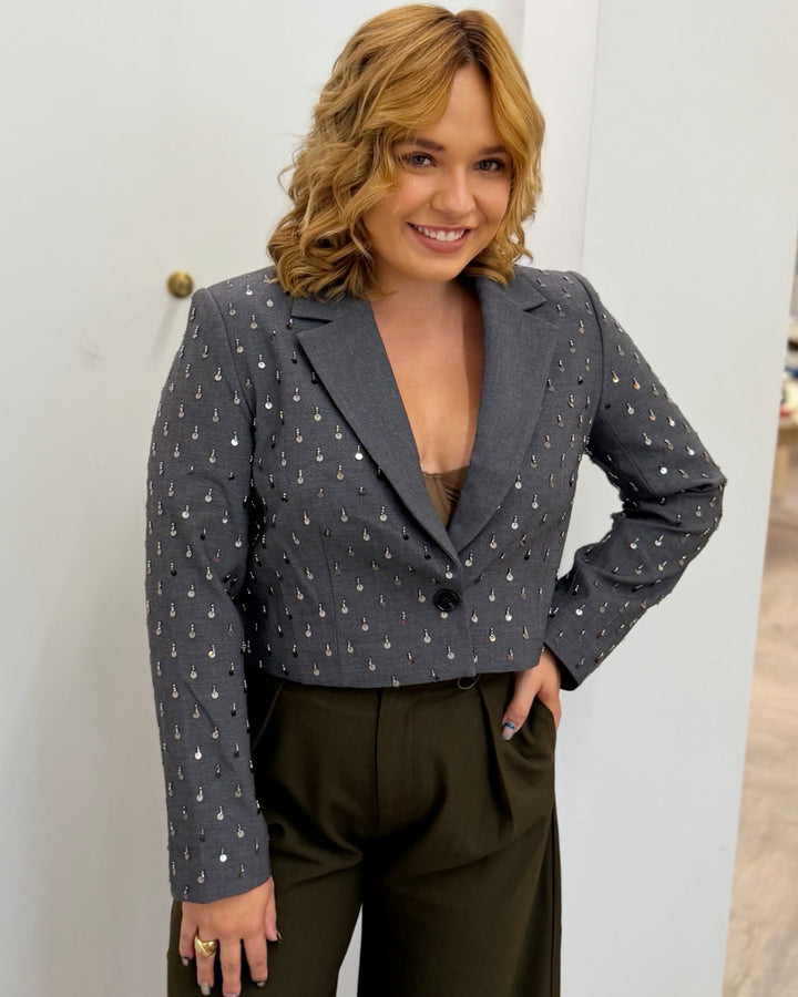 Cipri Embellished Cropped Blazer