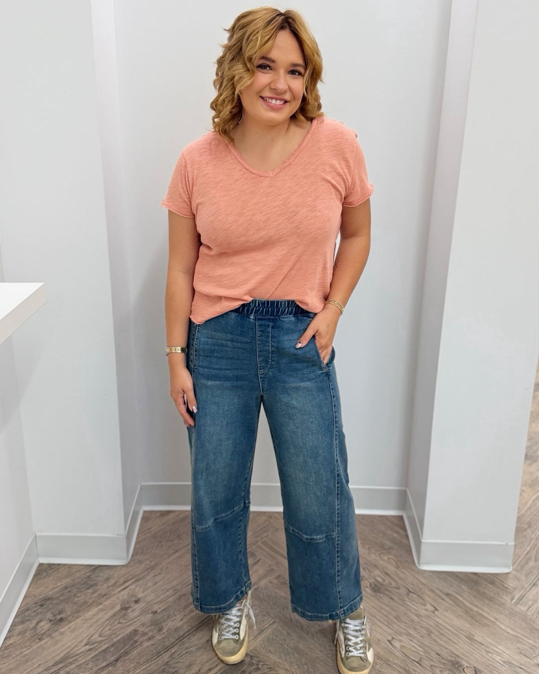 Dear John Vanya V-Neck Short Sleeve Relaxed Tee