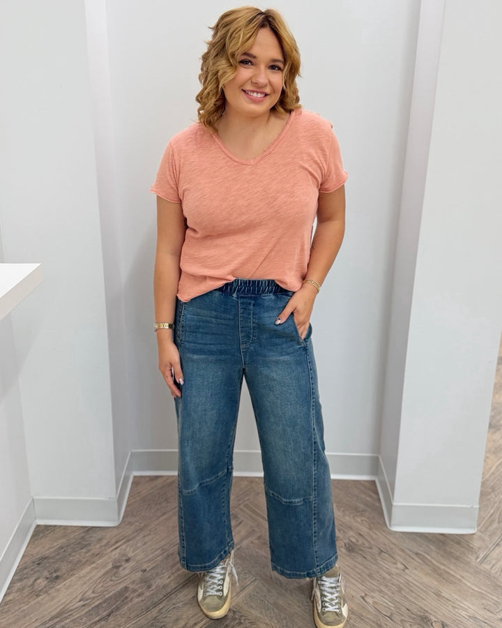 Dear John Vanya V-Neck Short Sleeve Relaxed Tee