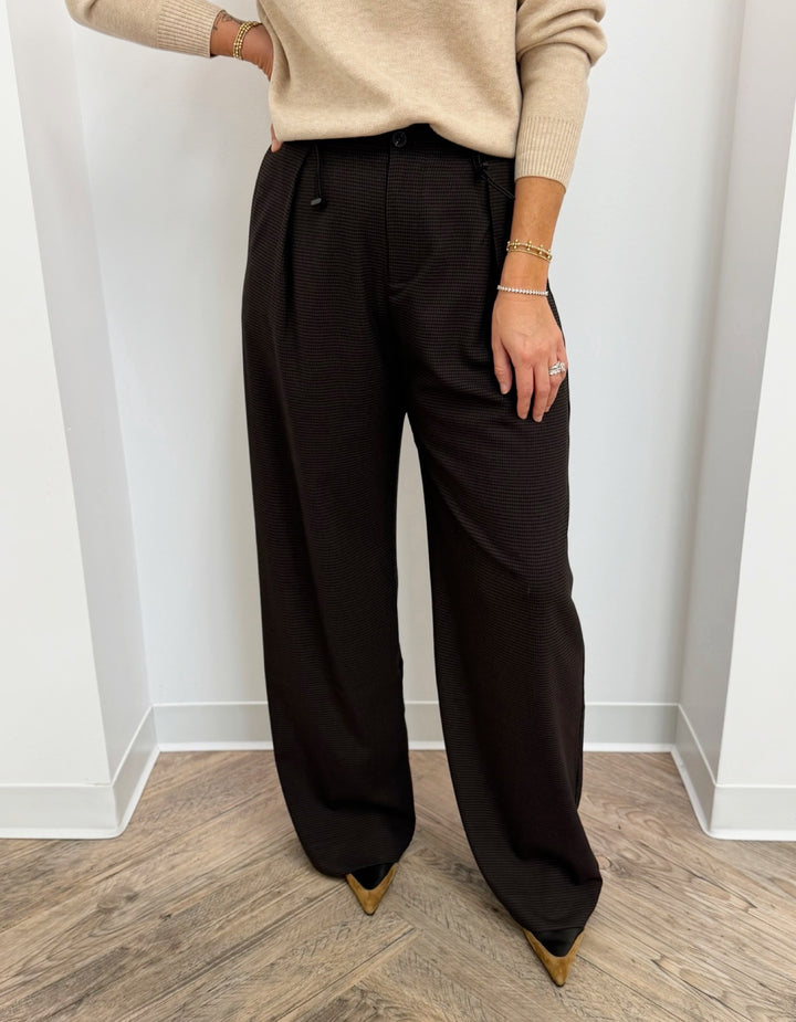 Jet Wide Leg Checked Trouser