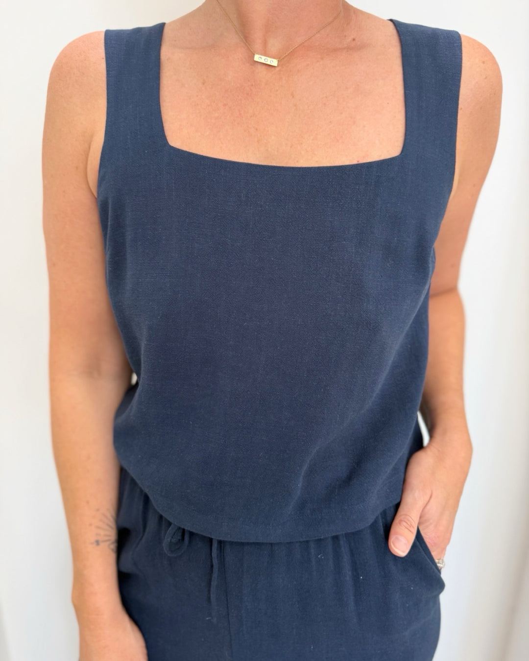 Z Supply Charli Cropped Linen Tank