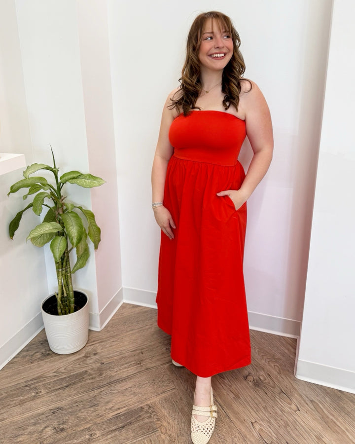 Z Supply Sunsought Strapless Midi Dress