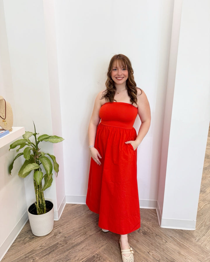 Z Supply Sunsought Strapless Midi Dress