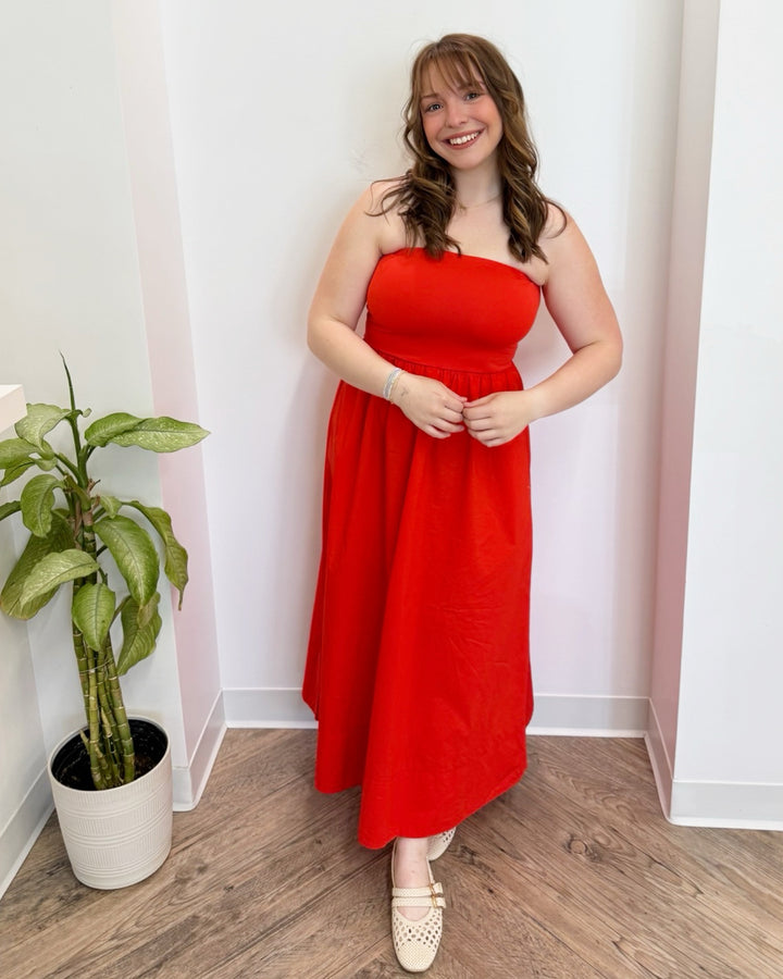 Z Supply Sunsought Strapless Midi Dress