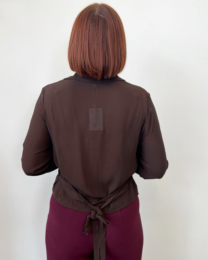 Chelsi Embellished Sheer Long Sleeve Blouse