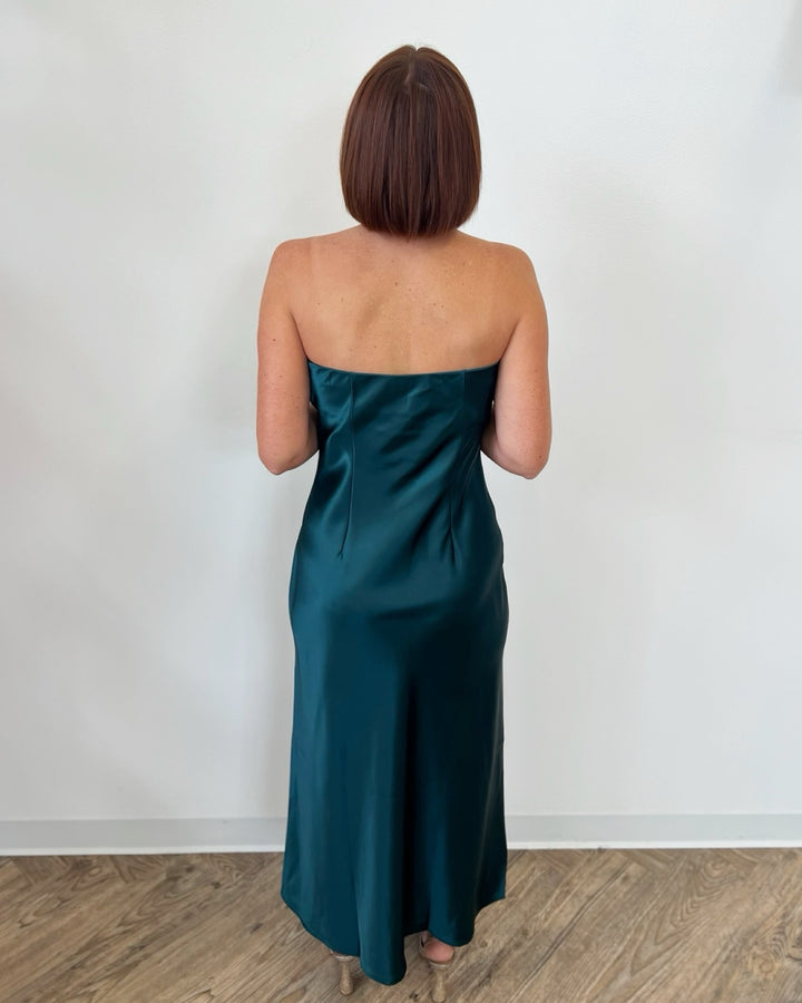 Nadia Strapless Satin Dress
