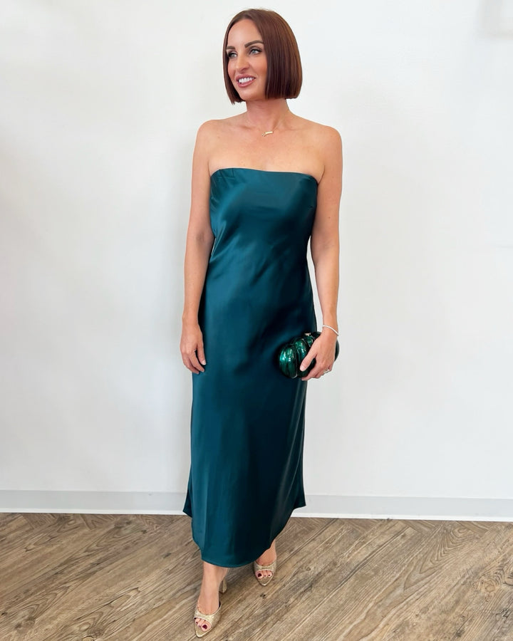 Nadia Strapless Satin Dress