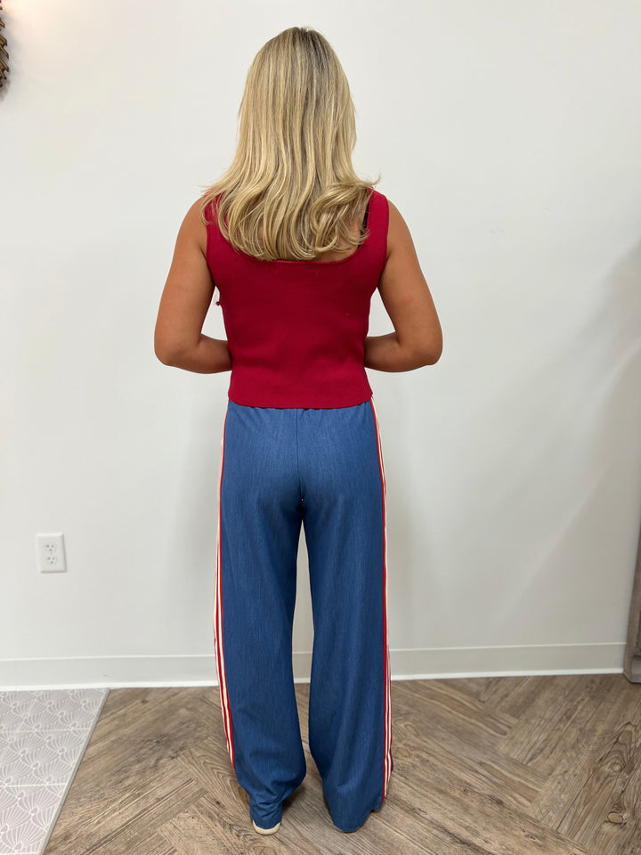 Jules Pull on Striped Pant