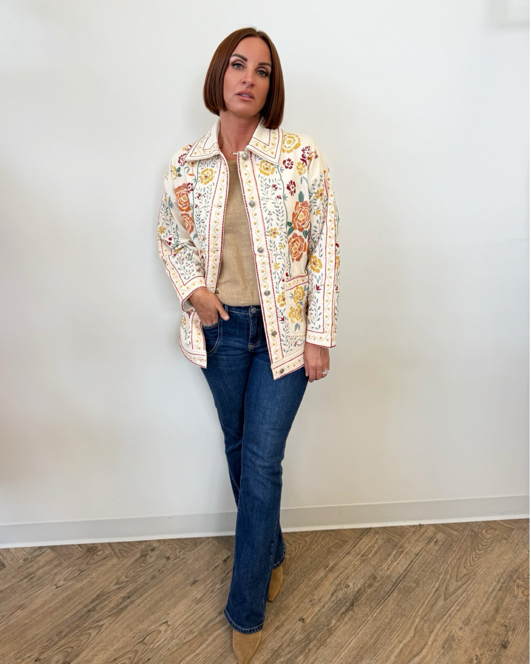 Edna Floral Printed Jacket