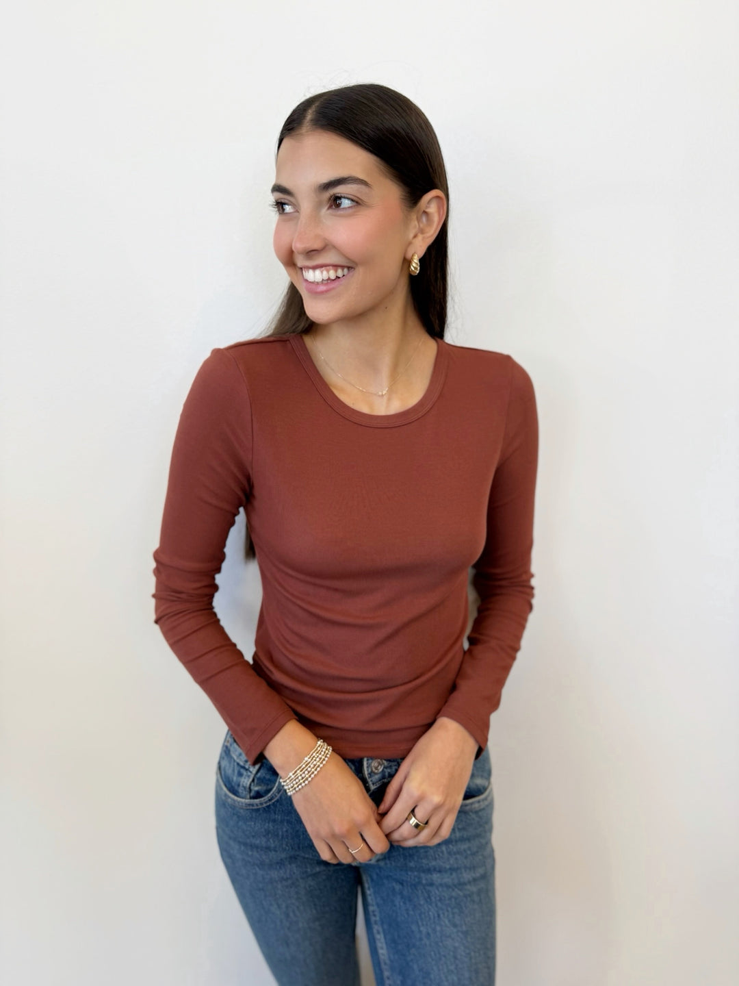 Z Supply Second Skin Crew Long Sleeve Top