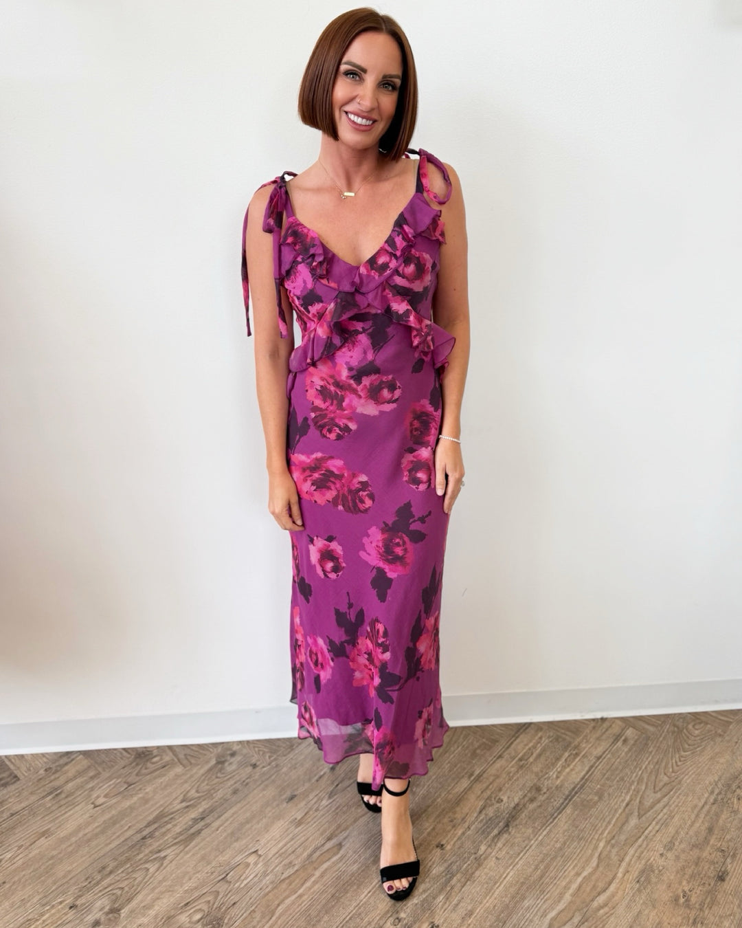 Bruno Printed Maxi Dress with Ruffle Detail