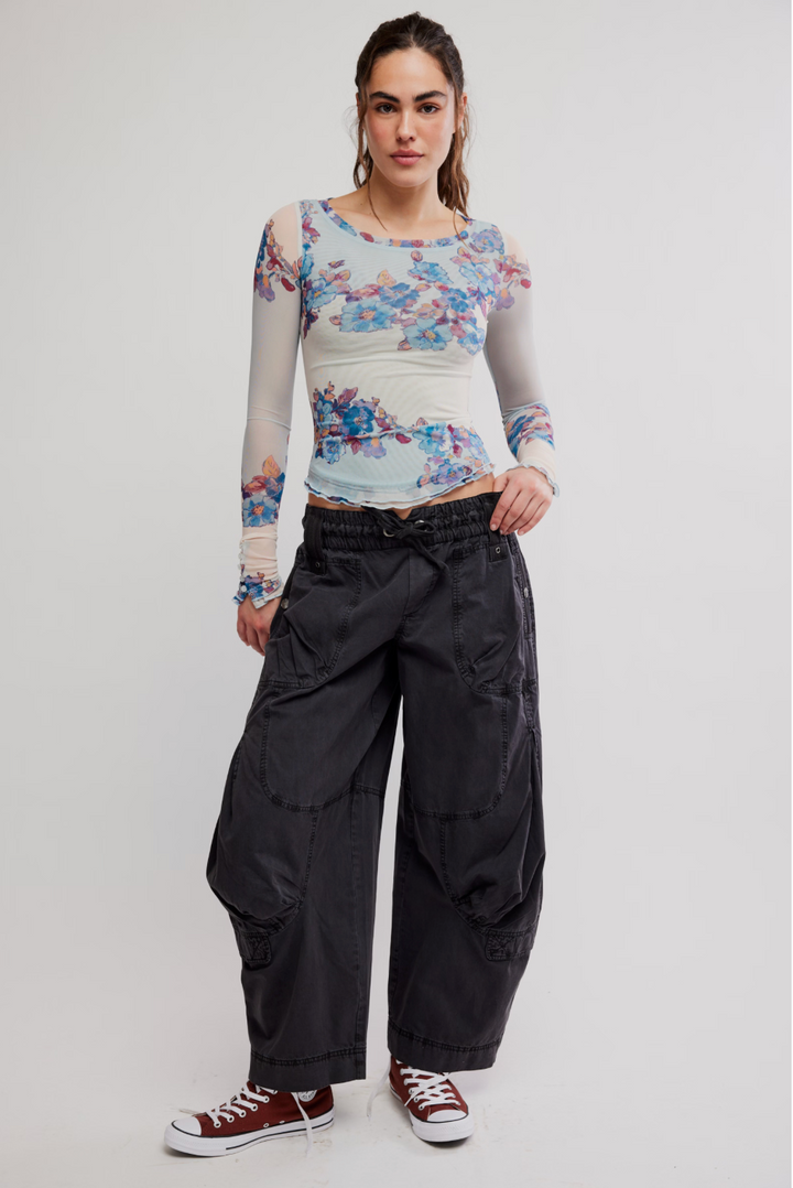 Free People Lilly Printed Long Sleeve Top