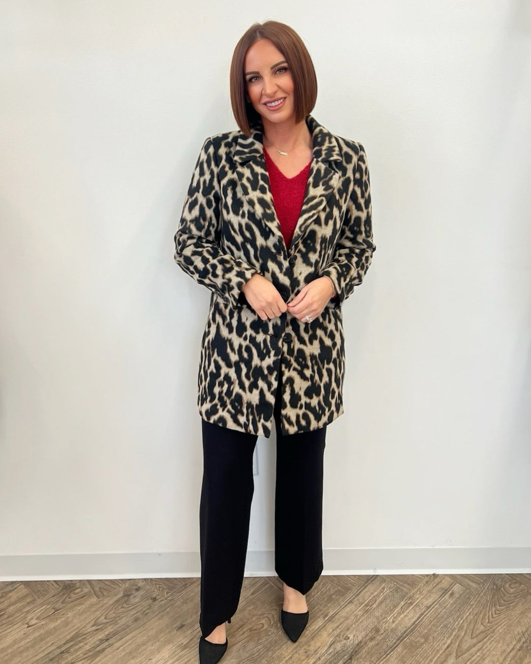 Addison Leopard Printed CoatJacket