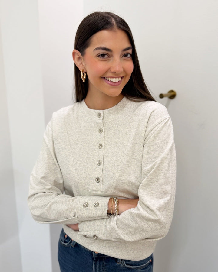 Arnelle Long Sleeve Pullover with Button Detaillong sleeve pullover