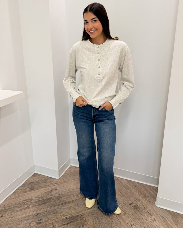 Arnelle Long Sleeve Pullover with Button Detaillong sleeve pullover