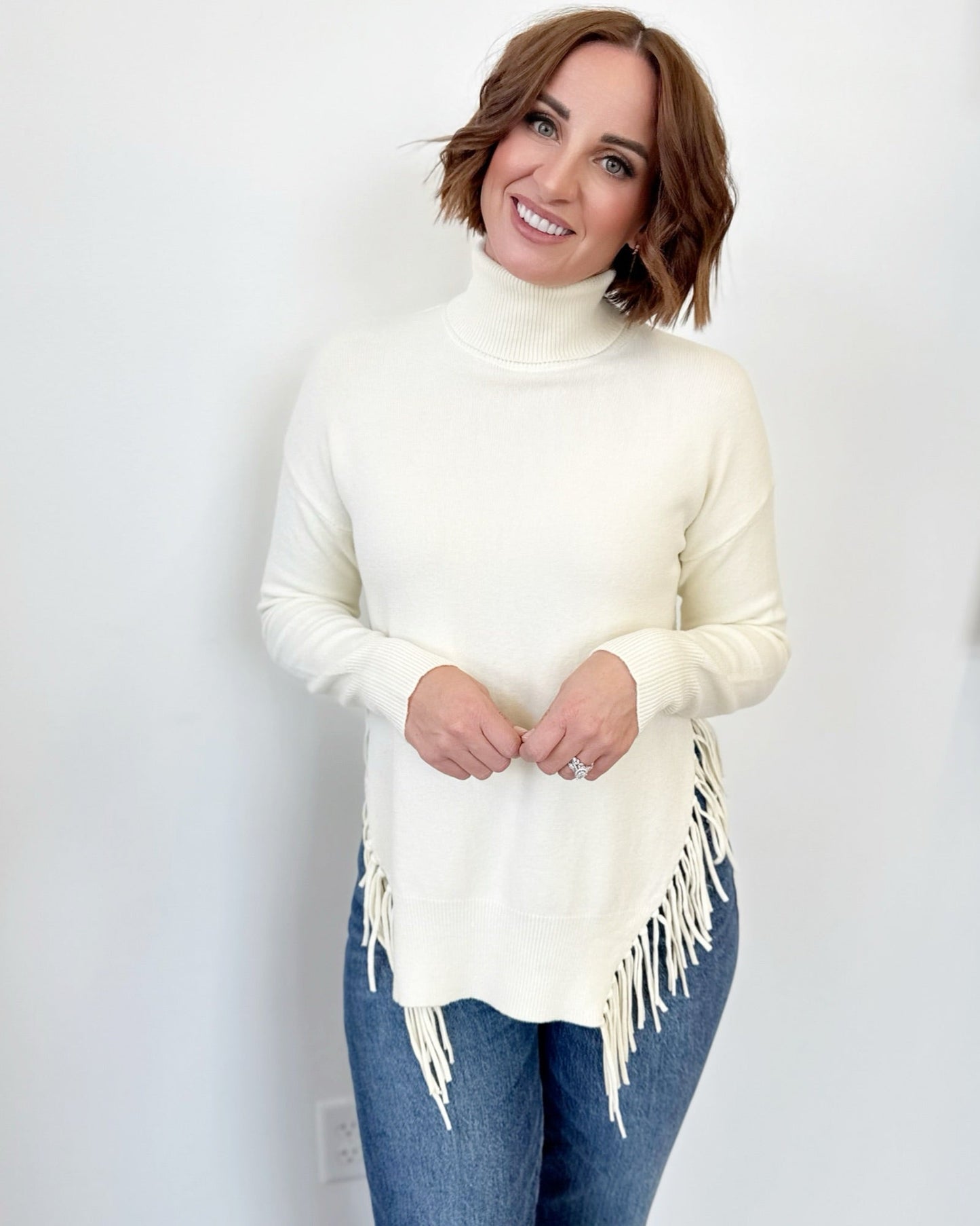 Ashley Turtleneck Fringe SweaterSweater